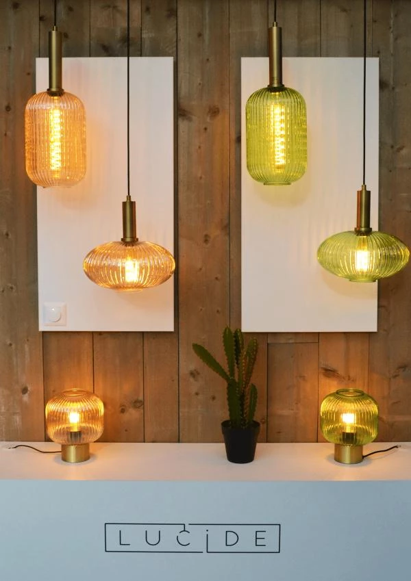 Lucide MALOTO - Lampe de table - Ø 20 cm - 1xE27 - Ambre - ambiance 3